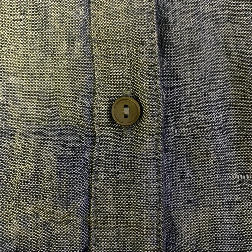 Charter Club Linen Blue Gray Button Down Shirt with Notched Collar NWT M - Picture 6 of 6